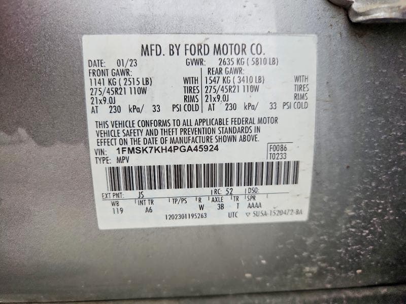 2023 FORD EXPLORER ST-LINE 14