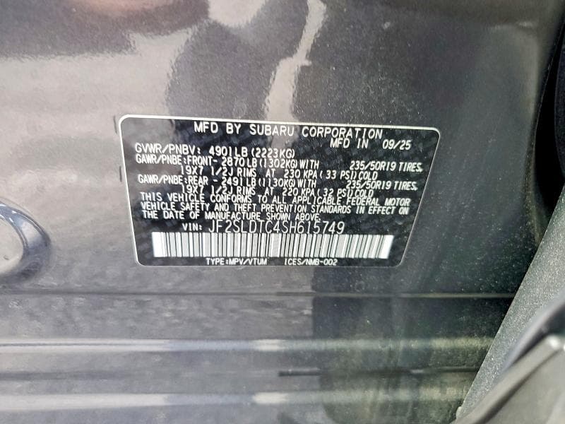 2025 SUBARU FORESTER TOURING 13