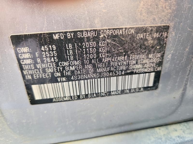 2018 SUBARU LEGACY 2.5I LIMITED 12