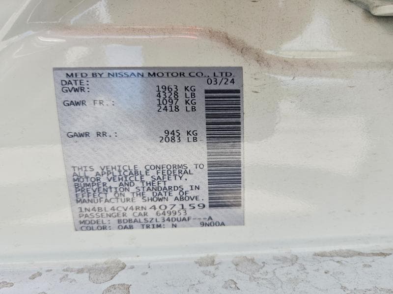 2024 NISSAN ALTIMA SR 12