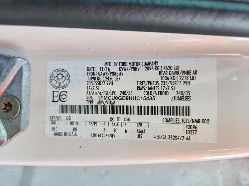 2017 FORD ESCAPE SE 13
