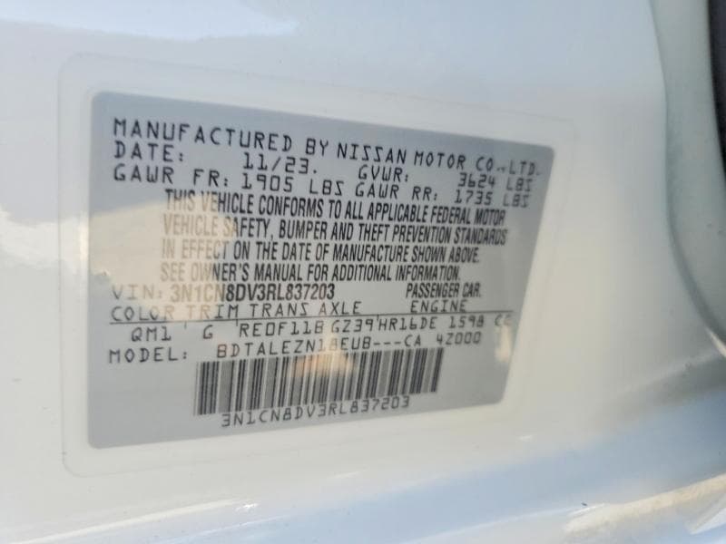 2024 NISSAN VERSA S 12