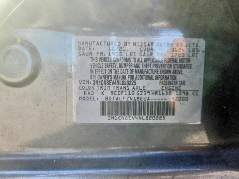 2022 NISSAN VERSA SV 12