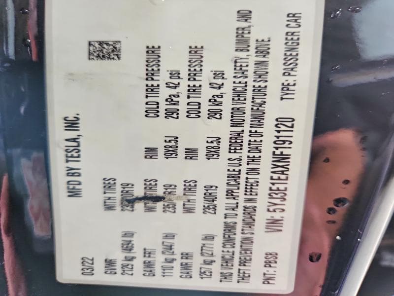 2022 TESLA MODEL 3 12