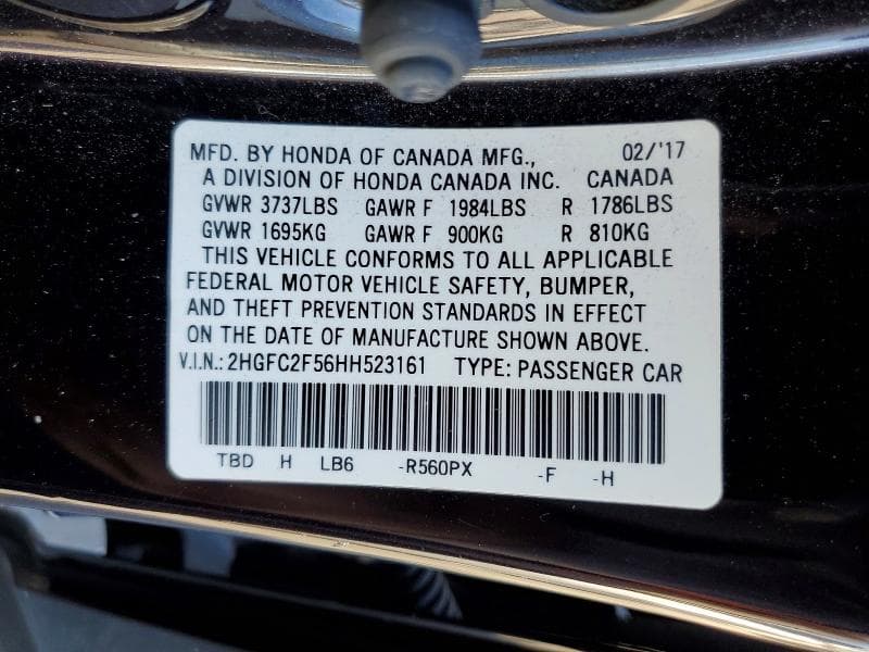 2017 HONDA CIVIC LX 12