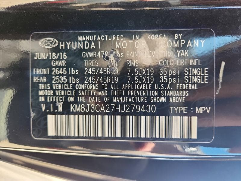 2017 HYUNDAI TUCSON LIMITED 12