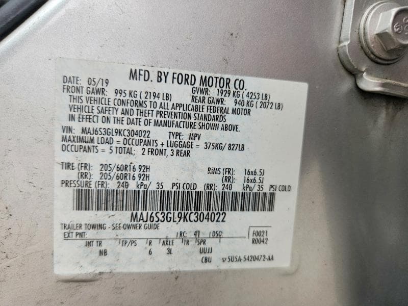 2019 FORD ECOSPORT SE 12