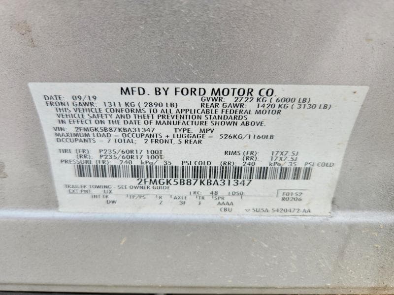 2019 FORD FLEX SE 13