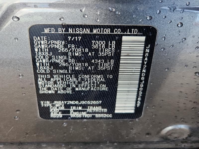 2018 NISSAN ARMADA SV 13