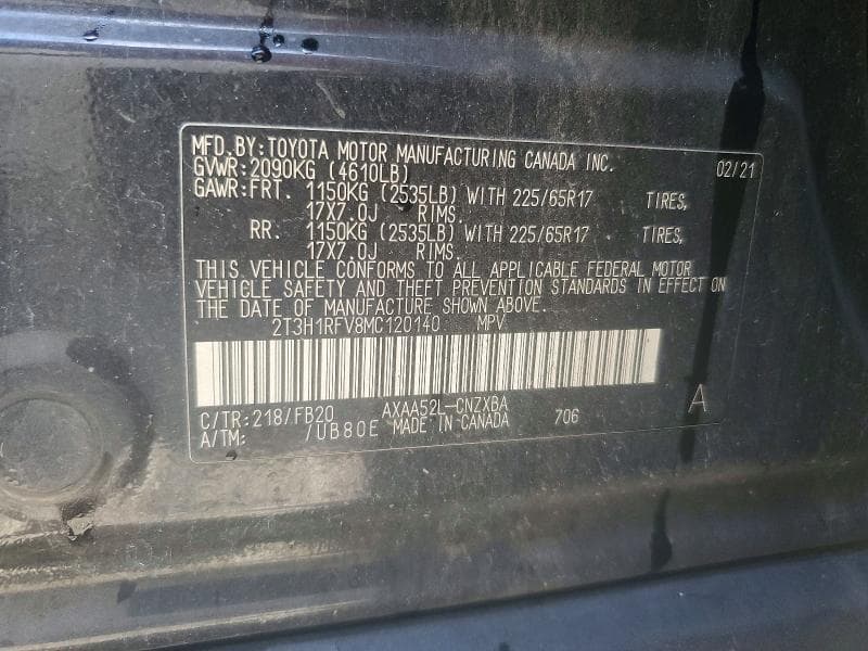 2021 TOYOTA RAV4 LE 13