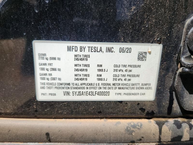 2020 TESLA MODEL S 12