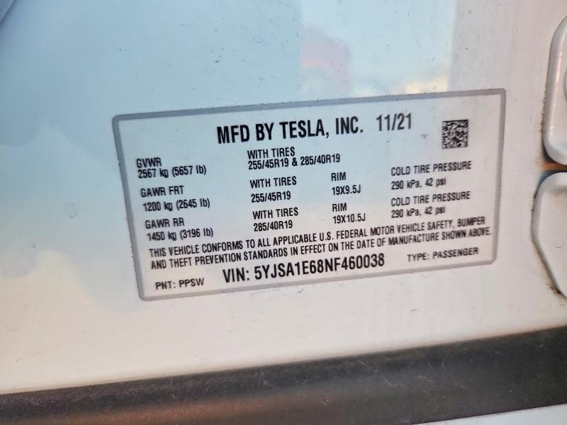 2022 TESLA MODEL S 12