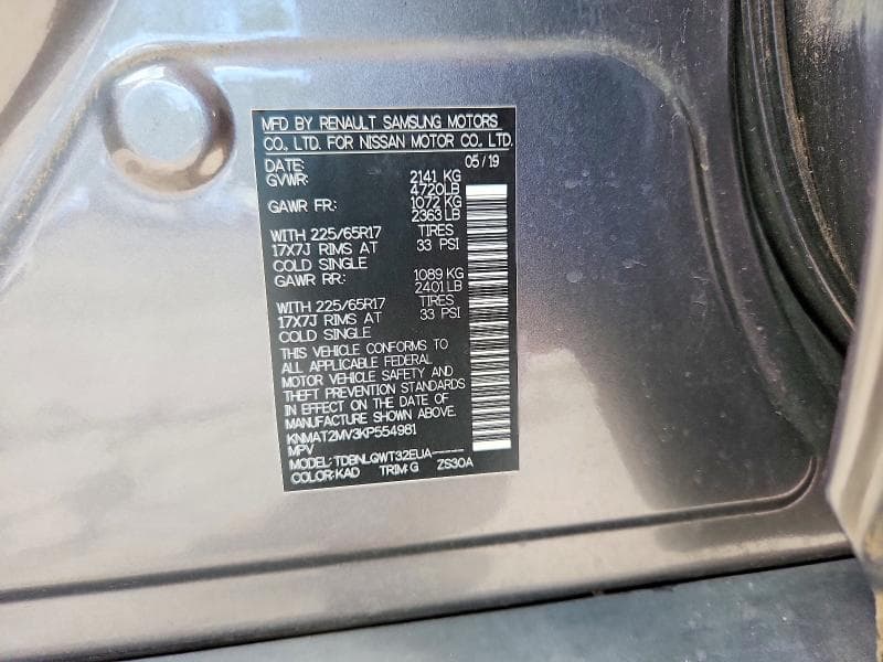 2019 NISSAN ROGUE SV 13