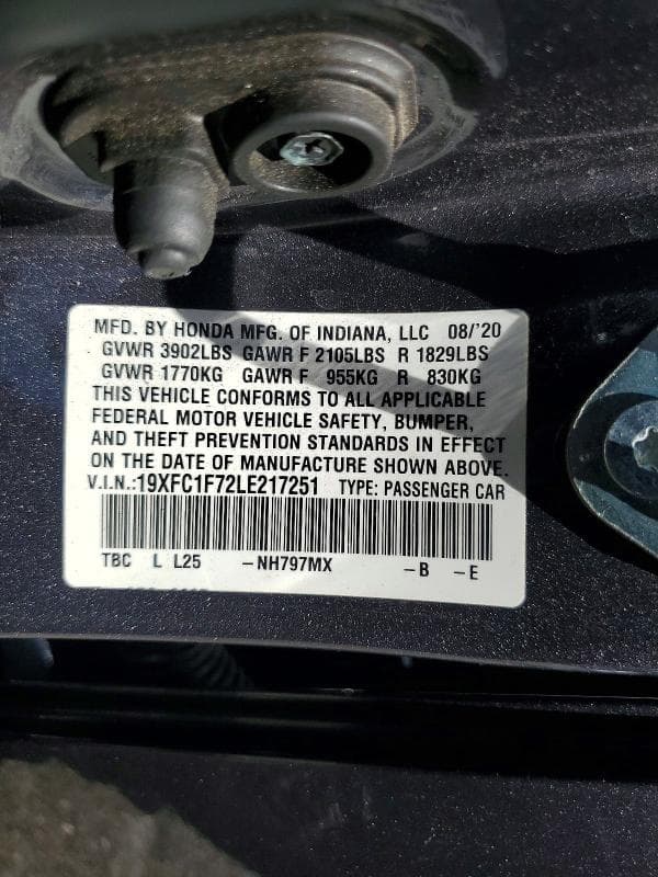 2020 HONDA CIVIC EXL 12