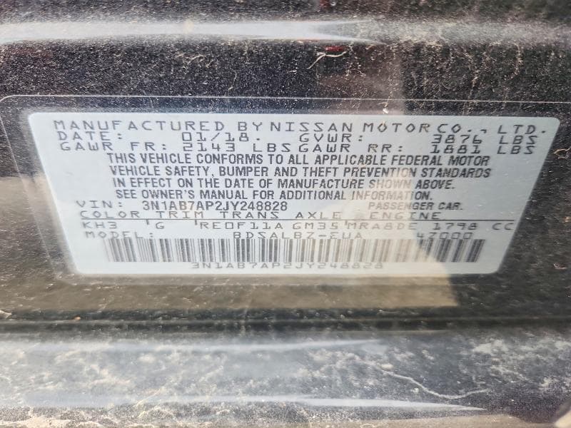 2018 NISSAN SENTRA S 12