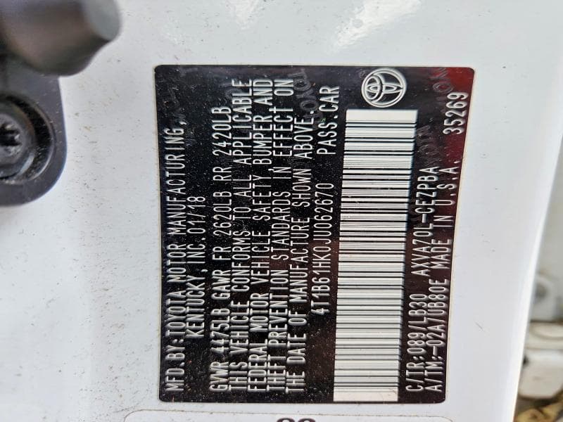 2018 TOYOTA CAMRY XSE 13