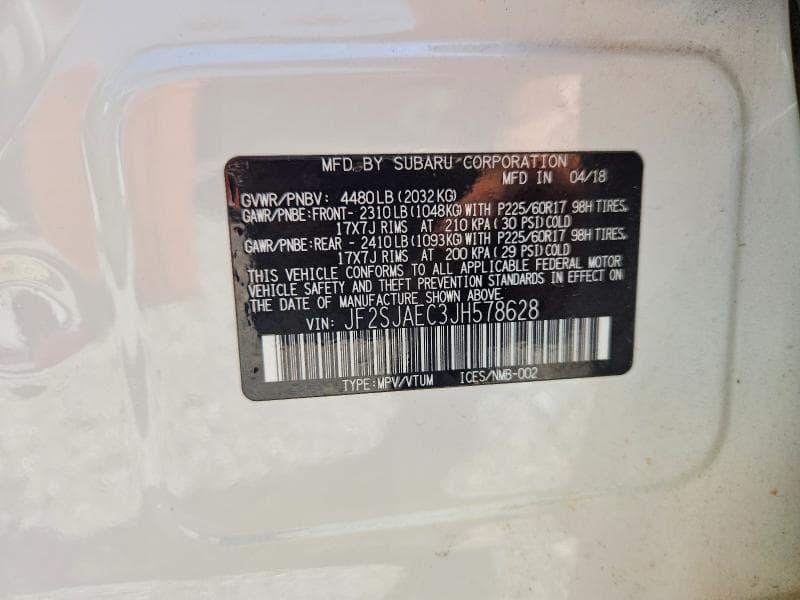 2018 SUBARU FORESTER 2.5I PREMIUM 13