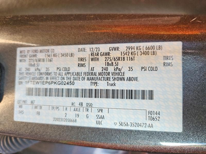 2023 FORD F150 SUPERCREW 12