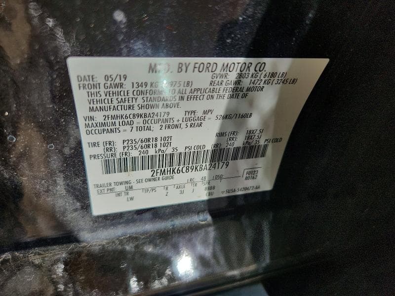 2019 FORD FLEX SEL 12