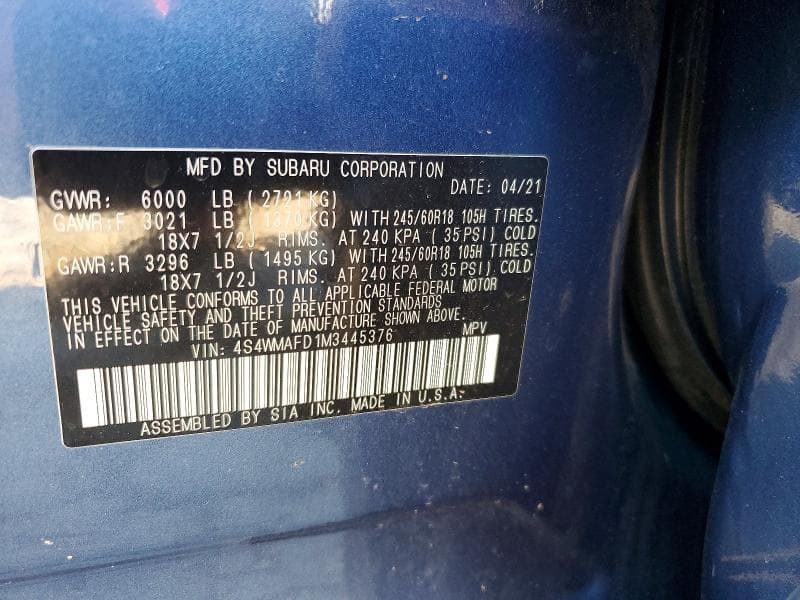 2021 SUBARU ASCENT PREMIUM 12