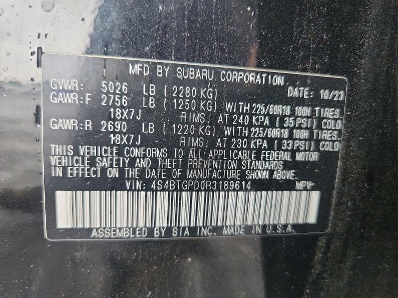 2024 SUBARU OUTBACK TOURING 13
