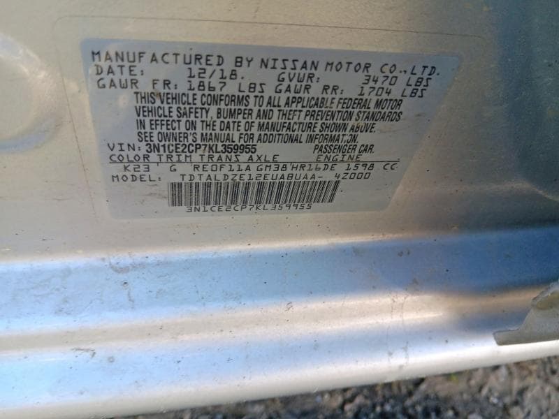2019 NISSAN VERSA NOTE SV 12