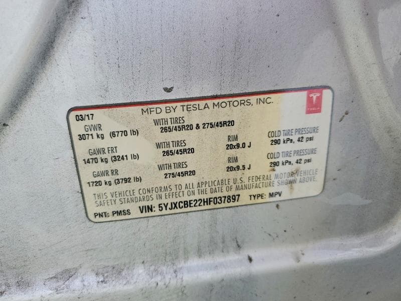 2017 TESLA MODEL X 13