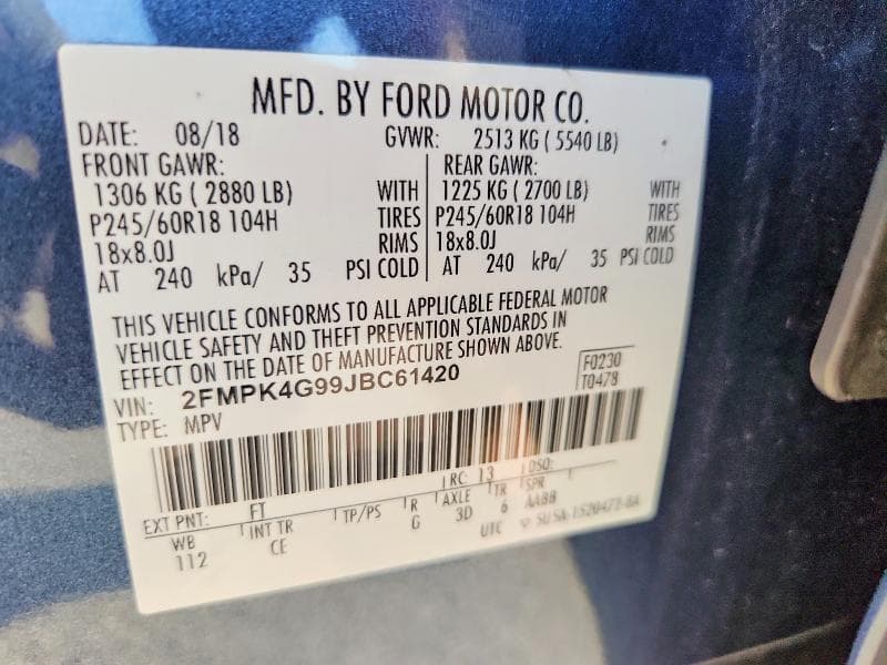 2018 FORD EDGE SE 13