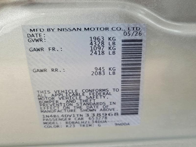 2026 NISSAN ALTIMA SV 12