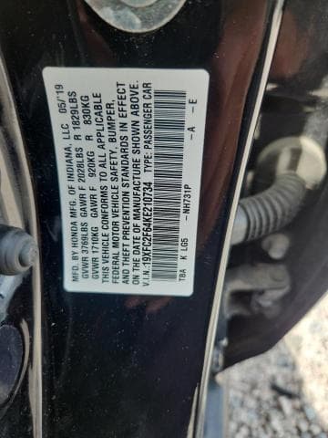 2019 HONDA CIVIC LX 12