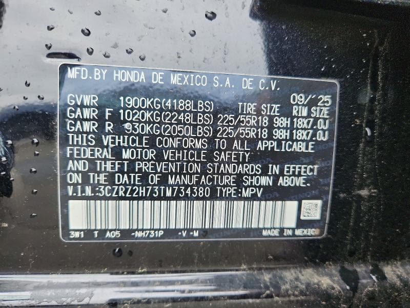 2026 HONDA HR-V EXL 14