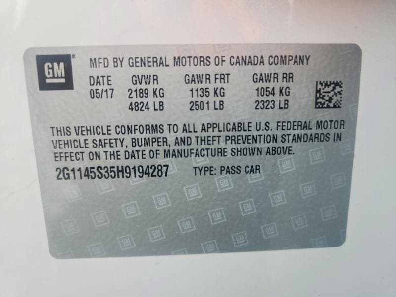 2017 CHEVROLET IMPALA PREMIER 12