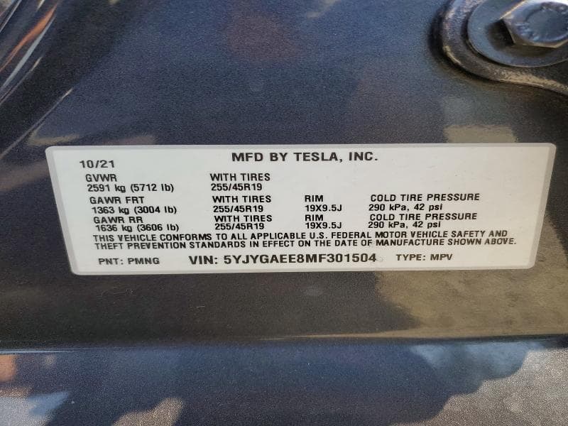 2021 TESLA MODEL Y 14