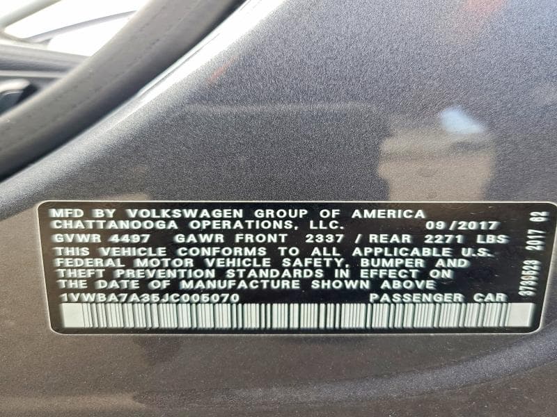 2018 VOLKSWAGEN PASSAT SE 13