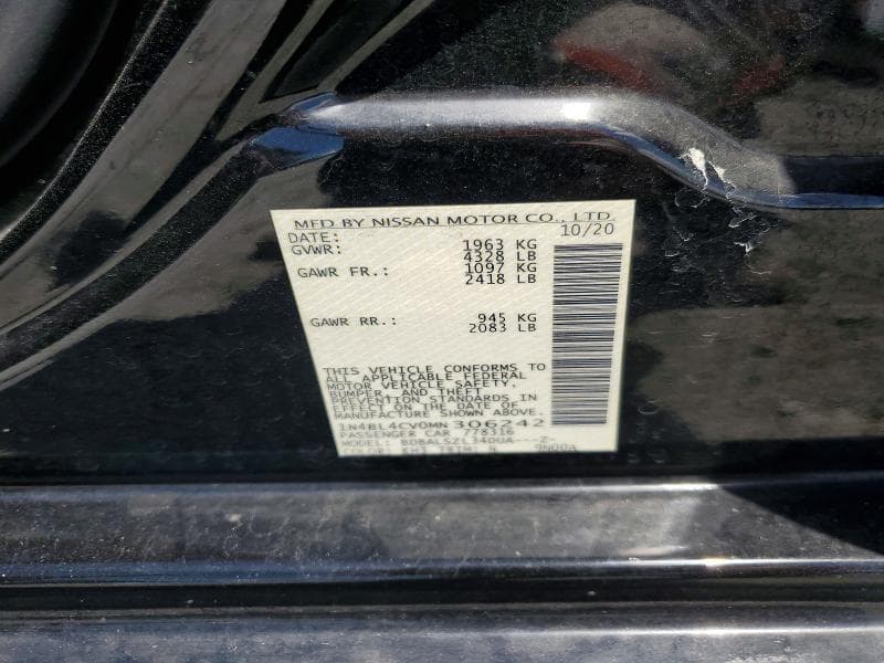 2021 NISSAN ALTIMA SR 12