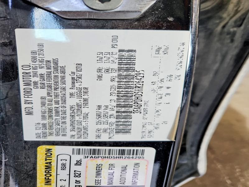 2017 FORD FUSION SE 12