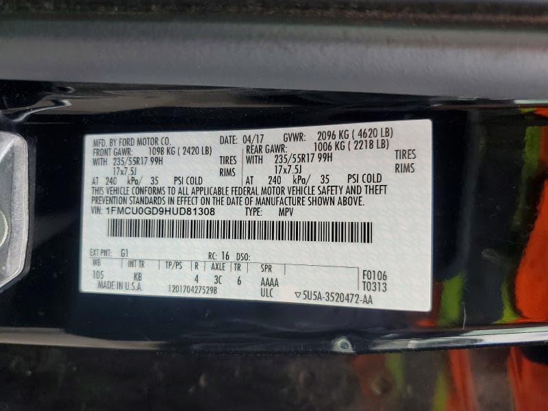 2017 FORD ESCAPE SE 12