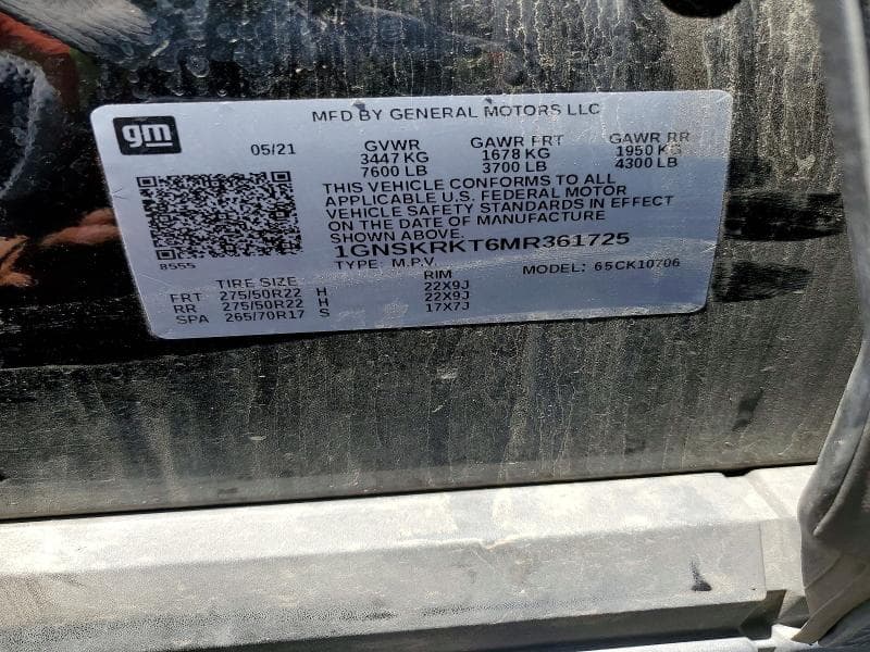 2021 CHEVROLET TAHOE K1500 RST 13