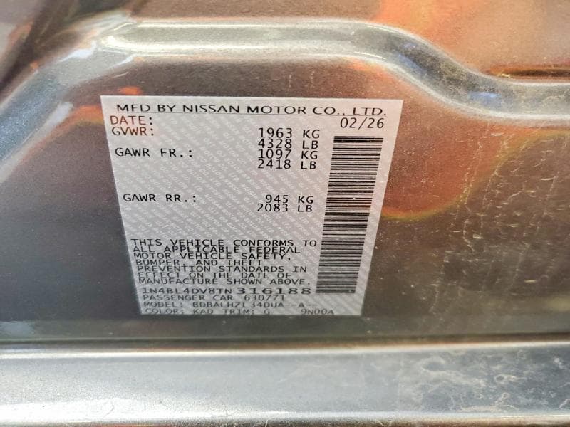 2026 NISSAN ALTIMA SV 12