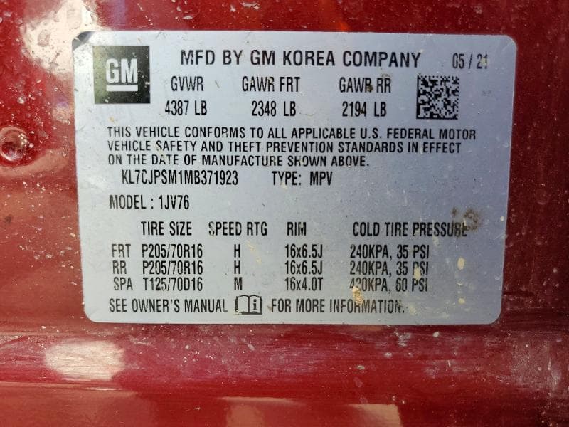 2021 CHEVROLET TRAX 1LT 13