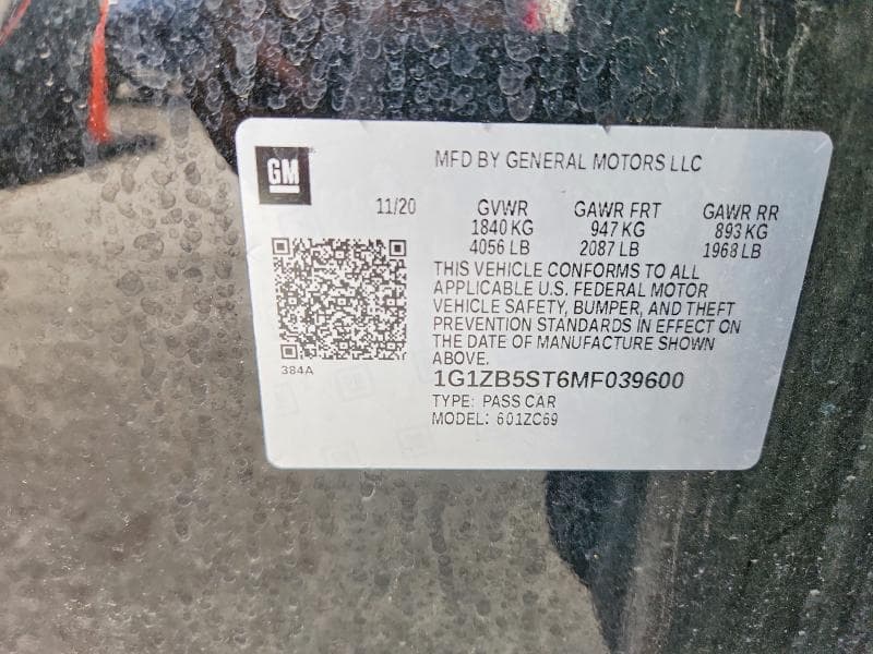 2021 CHEVROLET MALIBU LS 12