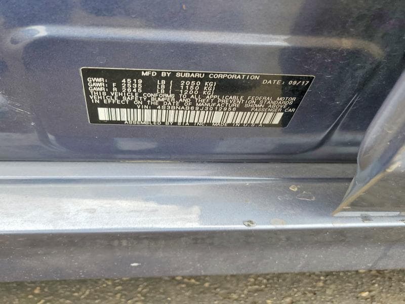 2018 SUBARU LEGACY 2.5I 12