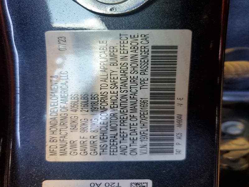 2023 HONDA CIVIC EXL 12