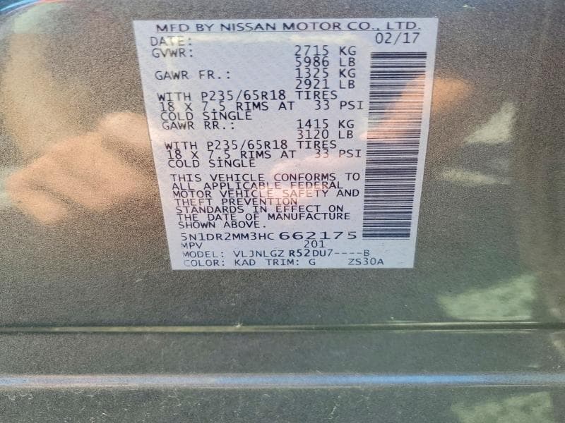 2017 NISSAN PATHFINDER SL 13