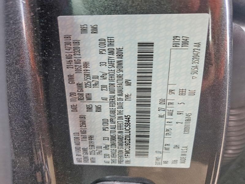 2020 FORD ESCAPE TITANIUM 13