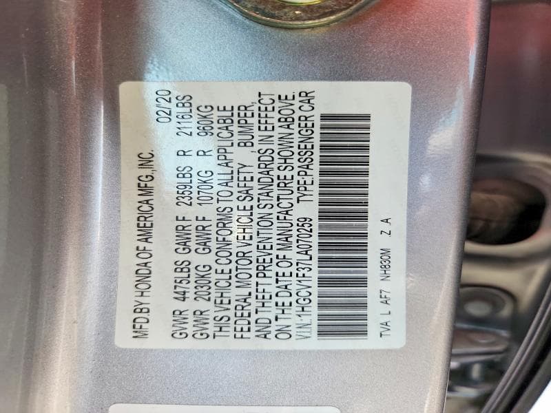 2020 HONDA ACCORD SPORT 12