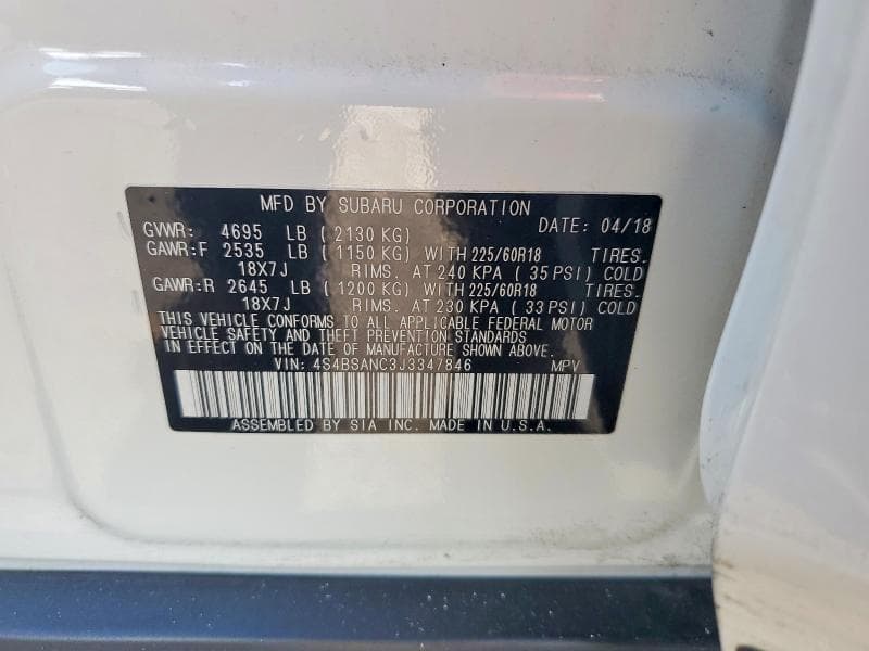 2018 SUBARU OUTBACK 2.5I LIMITED 14
