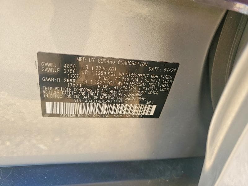 2023 SUBARU OUTBACK PREMIUM 12