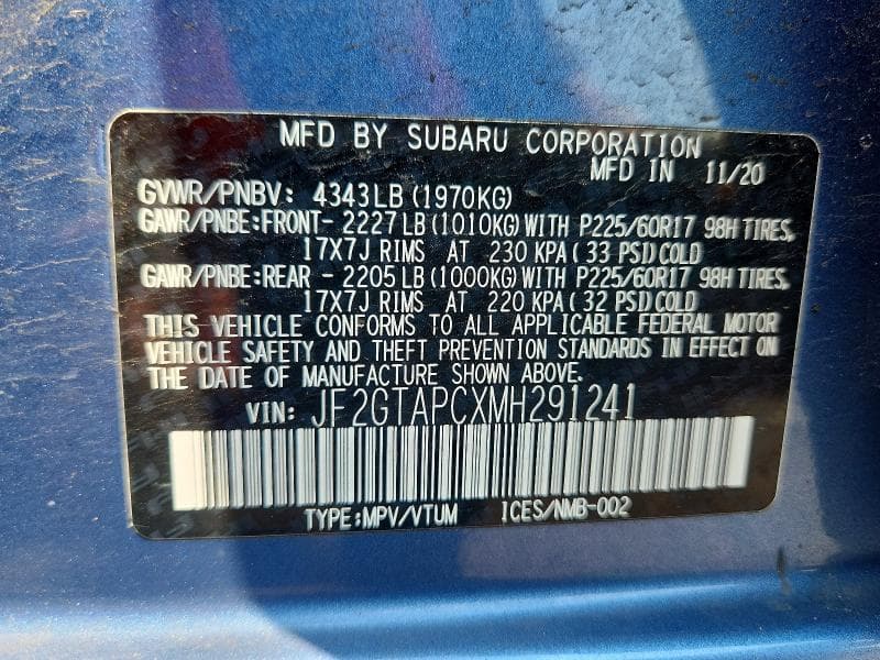 2021 SUBARU CROSSTREK PREMIUM 12