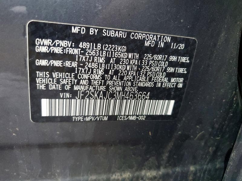 2021 SUBARU FORESTER PREMIUM 13